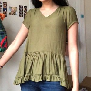 Mossy green flow shirt